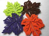 Leaves Felt Coaster Autumn Shape Set of 4