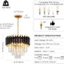 Black and Gold Crystal Chandelier Pendant Light, Small Modern Crystal Chandelier for Entryway, Corridor, Balcony, Porch, Restaurant, Door Opening, E27 x 3, ?40cm Image 7