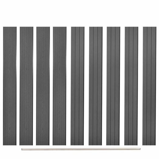Replacement Fence Boards 9 pcs WPC 170 cm Grey