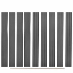 Replacement Fence Boards 9 pcs WPC 170 cm Grey