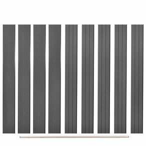 Replacement Fence Boards 9 pcs WPC 170 cm Grey
