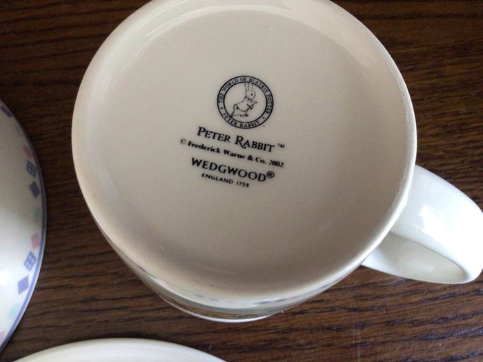 Peter Rabbit Wedgwood christening set in boxes