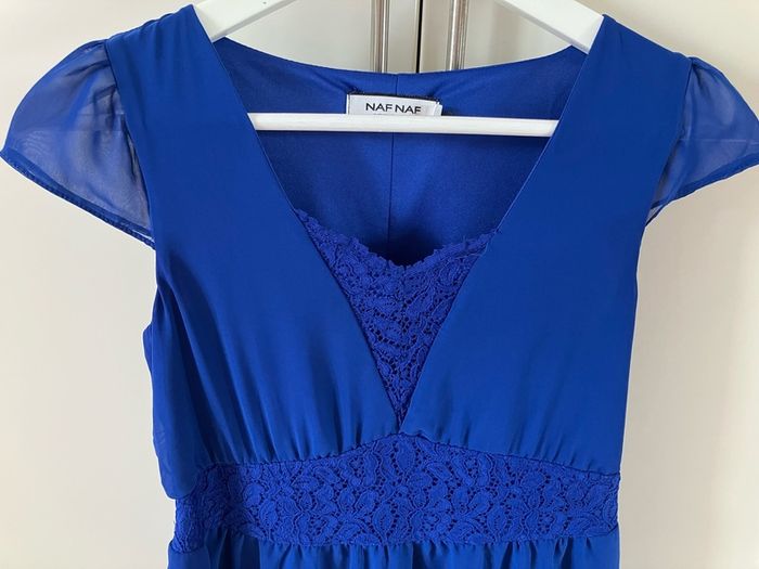 Royal blue chiffon dress UK 8