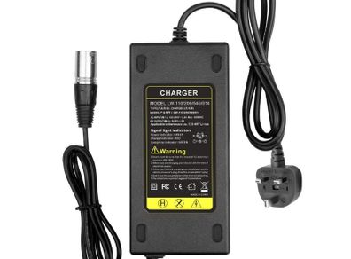 54.6V 2Amp Battery Charger for Electric Bike, 48V Lithium Battery Charger For Electric Scooter, Ebike, Mobility Scooter, XLR 3 Pin Connector IRISH  PLUG