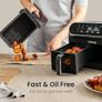 8L Large Air Fryer - Dual Basket Airfryer with Easy View Windows, Preheat, Air Fry, Roast, Broil, Bake, Dehydrate, 2 Independent 4 L Nonstick Dishwasher Safe Baskets, Black Image 4