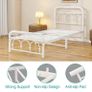3ft Single Bed Frame with Headboard(90x190cm),Metal Arched Single Size Bed Base Image 4