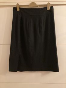 Oasis Black Pin Striped Skirt