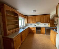 Large oak kitchen  with solid doors