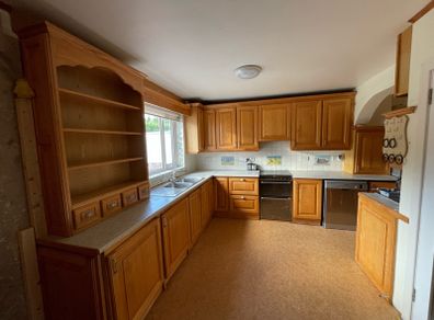 Large oak kitchen  with solid doors
