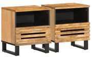 Bedside Cabinets 2 pcs 40x33x46 cm Solid Wood Rough Mango