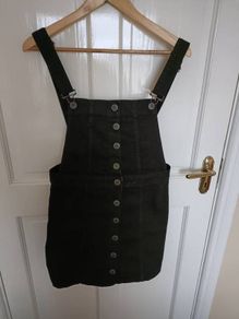 Denim Dungaree Dress by Quiz