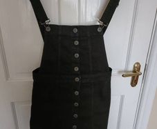 Denim Dungaree Dress by Quiz