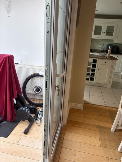 RESERVED White PVC Double-Glazed French Doors & Frame | Left Hand Open | Castleknock
