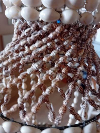 vintage 1960 seashell hanging planter