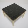 Vintage Square Brass and Black Granite Top Coffee Table, 1970s Image 4
