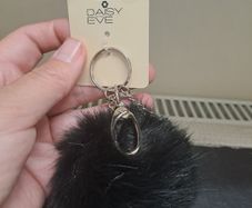 Daisy and Eve Faux Fur Pom Pom Keyring