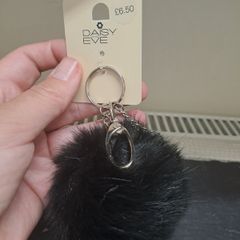 Daisy and Eve Faux Fur Pom Pom Keyring