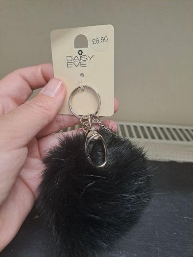 Daisy and Eve Faux Fur Pom Pom Keyring