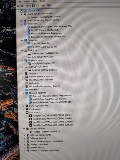 HP ProDesk 600 G3 MT (i5 6th Gen) PC and power cable