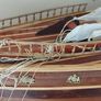 Large Timber  crafted model of the Cutty Sark, A speedy Clipper Sailboat that transported TEA in the late 19thy century Image 10