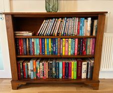 Vintage Georgian Style Yew Wood Low Open Bookcase
