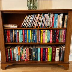 Vintage Georgian Style Yew Wood Low Open Bookcase
