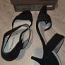Heeled Suede Black Sandals New Image 2