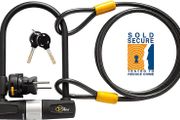 Bike U Lock with Cable Heavy Duty Bicycle U-Lock, 14mm Shackle and 10mm x1.8m Cable with Mounting Bracket For Road Bike Mountain Bike Electric Bike Folding Bike, Great Bike Safety Tool