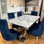 Marble Kitchen Dining Table With 6 Chairs Image 6