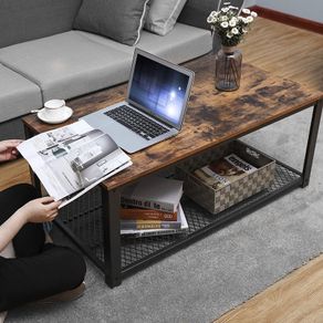 New Coffee Table Storage Shelf Industrial Antique - FREE P&P