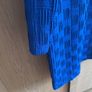 Vanilia knee length blue textured dress with long sleeves, size 38 (10-12) Image 4