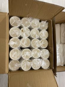 A box of Paper cups and a box of straws