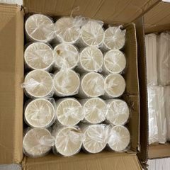 A box of Paper cups and a box of straws