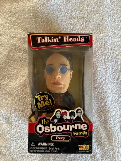 Ozzy and Sharon Osbourne boxed talking head toys