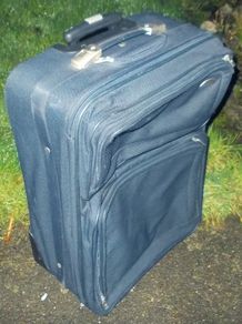 Samsonite LArge Blue Canvas Suitcase