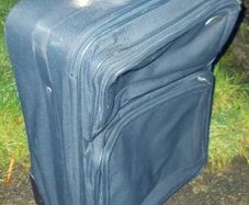 Samsonite LArge Blue Canvas Suitcase