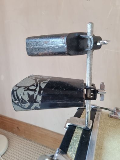 Cowbells 4" & 4.5" and bass drum clamp holder