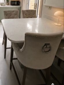 grey high chairs x4