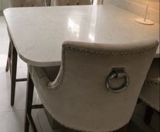 grey high chairs x4