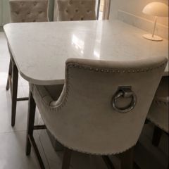 grey high chairs x4