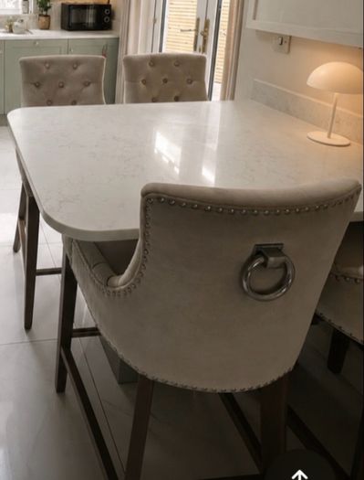 grey high chairs x4