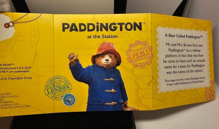 Royal Mint 2018 Silver Proof 50p Fifty Pence Paddington at the Station Coin in Original Holder with COA