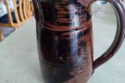 Roundstone pottery dark Brown water jug / vase Co. Galway Ireland.