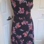 Boohoo Black Floral Midi Dress UK 12 Sleeveless Hi Low Party Dress Image 4