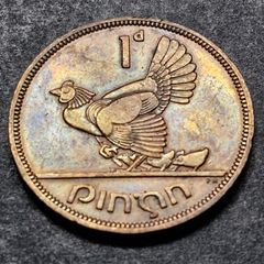 Ireland 1940 1d Penny coin Lightly toned