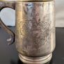 Late Victorian Vintage EPN Tankard 1880 to 1900 Engraved Floral Silver Plate Mug Image 3
