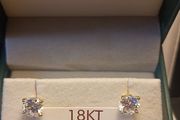 2ct + 2ct Moissanite Solitaire Stud Earrings