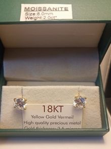 2ct + 2ct Moissanite Solitaire Stud Earrings