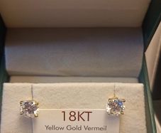 2ct + 2ct Moissanite Solitaire Stud Earrings