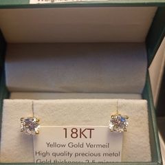 2ct + 2ct Moissanite Solitaire Stud Earrings
